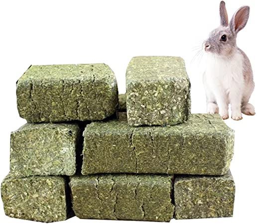 kathson Bunny Timothy Chew Grass Rabbit Chew Grass Toys for Grinding Teeth Natural Grass Block Molar Chewing Treats for Rabbit Bunny Guinea Pigs Chinchilla Gerbils Hamsters (2.2lb)