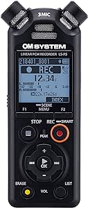 Olympus OM System LS-P5 PCM Recorder with tresmic 3-Microphone, Bluetooth, Composite USB Microphone Mode, High Resolution Sound, Low-Cut Filter, 16GB Built-in Memory.