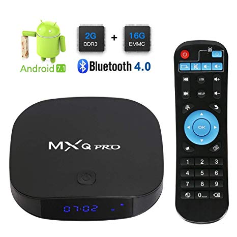 2018 Leelbox MXQ Pro Android 7.1 TV Box with 2GB 16GB/Dual WiFi 2.4G 5G/BT 4.0 Support 4K (60Hz) / H.265