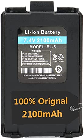 Orignal Baofeng Extended Battery BL-5 2100mAh High Power Battery Replacement Battery for Two-Way Radio UV-5R BF-F8HP BF-F8RT BF-F8 BF-F8  UV-5RX3 UV-5RE UV-5RTP R3 MK2 MK3X MK5 Plus Etc