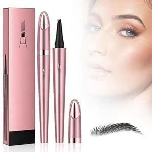 Magic Eyebrow Pencil,3D Waterproof Microblading Eyebrow Pencil Contouring Pen,Waterproof Eyebrow Pen,Natural Long-Lasting Fine Stroke Microblading Eyebrow Pencil (Black)