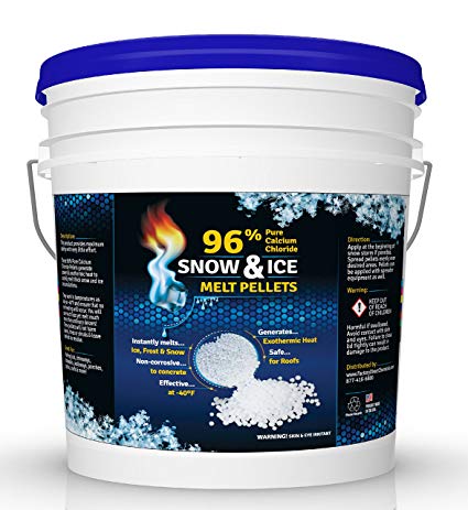 96% Pure Calcium Chloride SNOW & ICE Melt Pellets - 25 lb(Package may vary)