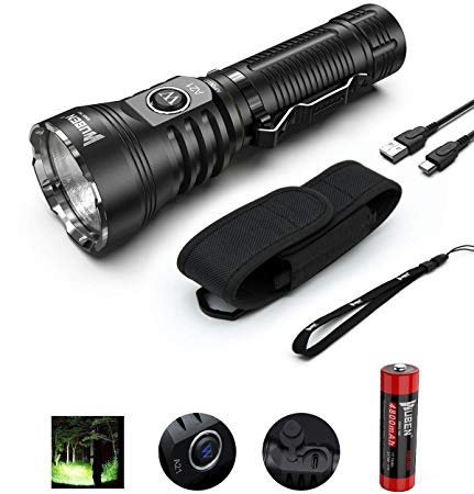 WUBEN A21 4200 High Lumens Flashlight Type C Rechargeable 7 Modes CREE LED IP68 Waterproof Torch with 21700 Battery Included