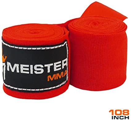 Meister Junior 108" Elastic Cotton Hand Wraps for MMA & Boxing (Pair)
