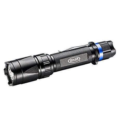 Police Security Trac Tact 2AA Flashlight - Cree LED - Super Bright - 230 Lumen - Tactical - Red Night Vision - Violet Blood Tracking - Weather Resistant - High/Low/Flash/Violet/Red