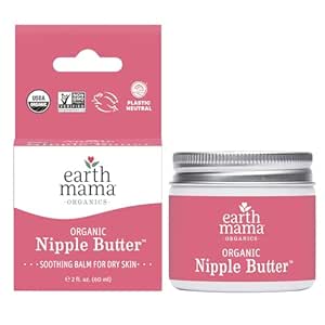 Organic Nipple Butter™ Breastfeeding Cream by Earth Mama | Postpartum Essentials Safe for Nursing, Non-GMO Project Verified, No Lanolin, 2-Fluid Ounce