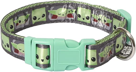 Star Wars The Mandalorian The Child Dog Collar - Green Baby Yoda Dog Collar - Disney Dog Collar with D-Ring Cute Dog Apparel & Accessories for Pets - Mandalorian Dog Collar, Star Wars Dog Collar