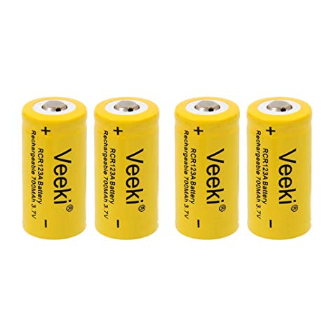 CR123A Rechargeable Batteries, 3.7V 700mAh Li-ion RCR123A Rechargeable Battery for Arlo Security Camera VMS3030/3230/3330/3430/3530 Flashlight (4 Batteries)
