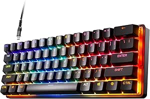 SteelSeries Clavier HyperMagnetic gaming Apex Pro Mini - Actionnement ajustable - Facteur de forme compact de 60 % - RVB - Capuchons de touches PBT - USB-C - Anglais QWERTY