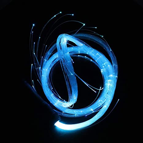 Fiber Optic Dance Whip, Light-up Led Dance Space Super Bright Light Rave for Party, Dancing, Parties, Light Shows, EDM Music Festivals - 2 Pack (02)