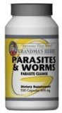 Parasites and Worms - All Natural Remedy to Cleanse Parasites and Worms - 100 Capsules