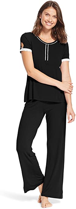 kathy ireland Women's 2 Piece Lightweight Shirt Long Pants Pajama Lounge Sleep Set