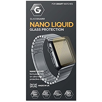Glass-Guard Nano Liquid Screen Protector Smartwatch Sapphire Hard Invisible Anti-Scratch Anti-Fingerprint (Apple Watch Motorola Moto 360 LG G Watch R Fitbit Samsung Gear Live)