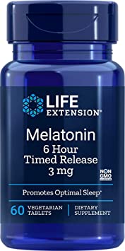 Life Extension Melatonin 6 Hour Timed Release, 60 Vcaps 3 mg