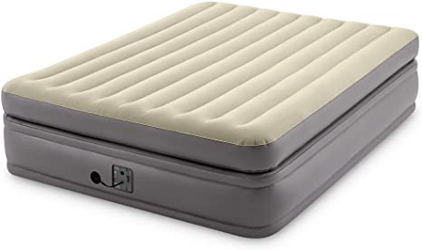 Intex -Queen Comfort Elevated Fiber-Tech Airbed, Gold, Model:64163EP