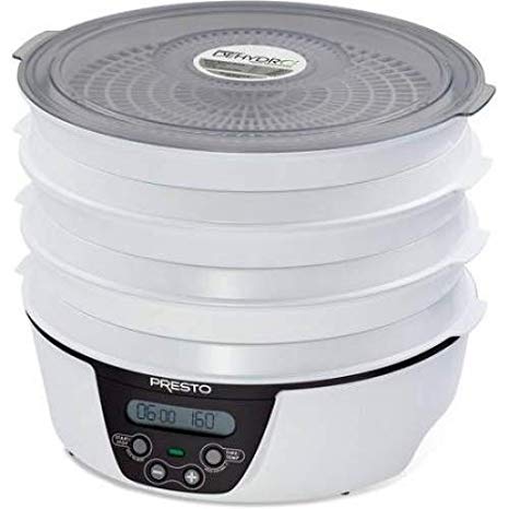 Presto 06303 Dehydro Electric Food Dehydrator, 6 trays, Black and White