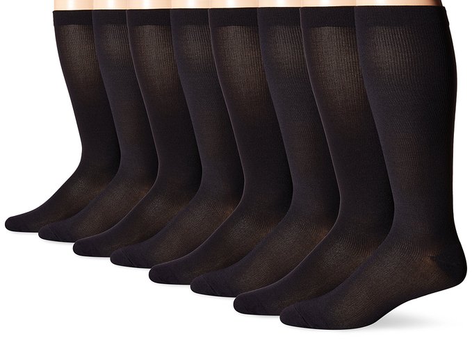 MediPEDS Men's 4 Pack Mild Compression Over The Calf Socks