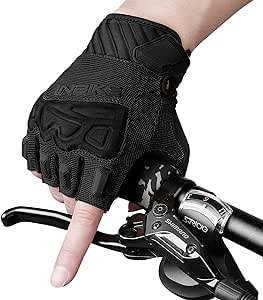 INBIKE Cycling Bike Gloves Padded Half Finger Bicycle Gloves Shock-Absorbing Anti-Slip Breathable MTB Road Biking Gloves for Men/Women