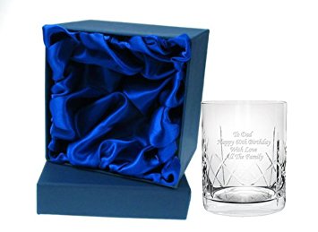 Personalised Crystal Whisky Whiskey Tumbler in silk giftbox cr2