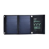 Solar Charger Vinsic 12W High Efficiency Solar Panel Foldable and Portable Solar Charger Black