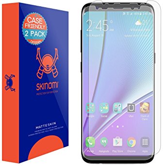 Galaxy S8 Plus Screen Protector (2-Pack,Case Friendly), Skinomi MatteSkin Full Coverage Screen Protector for Samsung Galaxy S8 Plus Anti-Glare and Bubble-Free Shield