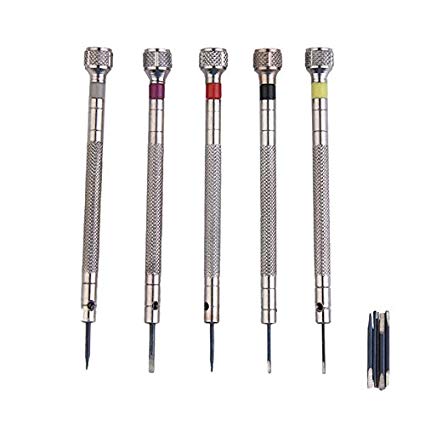 IDS Precision Screwdriver Set for Watch Repair, Jewelers Precision Screwdriver Set with 5 Extra Blades, 5 Pcs