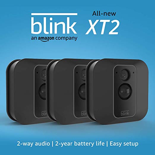 All-new Blink XT2 Outdoor/Indoor Smart Security Camera with cloud storage included, 2-way audio, 2-year battery life – 3 camera kit