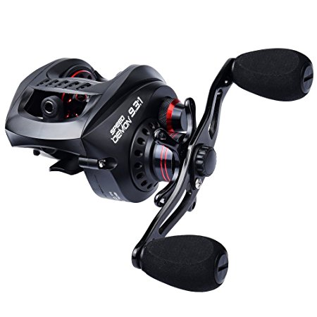 KastKing Speed Demon 9.3:1 Baitcasting Fishing Reel – World’s Fastest Baitcaster – 12 1 Shielded Ball Bearings – Carbon Fiber Drag – Affordable - New for 2017!