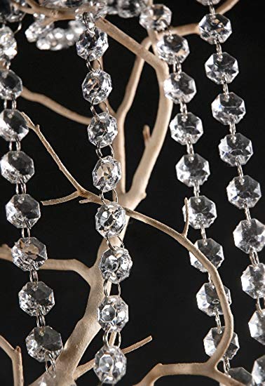 33 Feet Iridescent Crystal Acrylic Gems Bead Strands Wedding Table Centerpieces Wishing Tree Garland