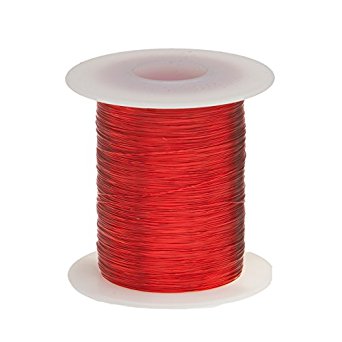 Remington Industries 28SNSP.25 28 AWG Magnet Wire, Enameled Copper Wire, 4 oz., 0.0135" Diameter, 507' Length, Red