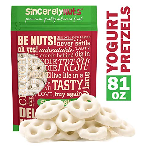 Sincerely Nuts Yogurt Pretzels - Four Lb. Bag | Dipped & Coated Gourmet Treats | Delicious Yogurt Covered Snack Food | Wonderful Holiday Gifts, Party Favors, Stocking Stuffers