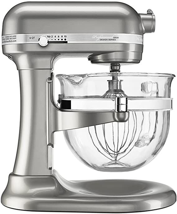 KitchenAid Professional 6500 Stand Mixer - 6 qt - Glass Bowl - Silver