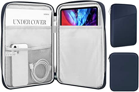 MoKo Sleeve Bag for 9-11 Inch Tablet, Protective Bag Carrying Case with Pocket Fits with iPad Pro 11 2021/2020/2018, iPad 9th 8th 7th Generation 10.2, iPad Air 4 10.9, iPad 9.7, Indigo