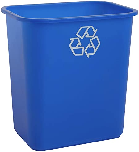 United Solutions EcoSense WB0084 Blue Twenty Eight Quart Recycling Wastebasket - 28QT Recycling Bin in Blue