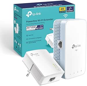 TP-Link TL-WPA1000 KIT CPL WiFi Adaptateur Réseau CPL, Homeplug AV2 1000Mbps, Bi-Bande WiFi AC1200Mbps, Boitier CPL WiFi Ethernet, Brancher et Utiliser, Port Ethernet Gigabit, OneMesh, CPL Fibre