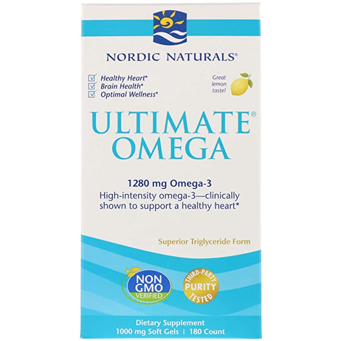Nordic Naturals, Ultimate Omega, Lemon, 1000 mg, 180 Soft Gels