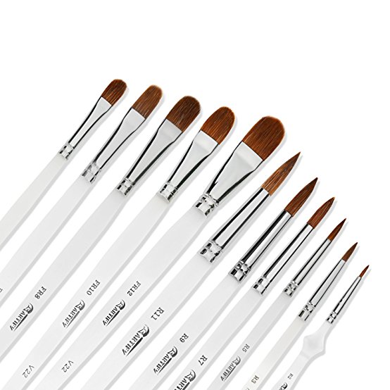 Artify 11 pcs Professional Watercolor Brush Set with a Free Metal Carrying Box and a Flannelette Bag – Unique Gift Set for Kids and Adults