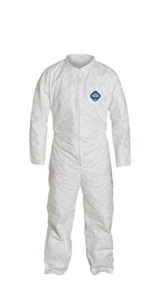 DuPont Tyvek 400 TY120S Disposable Protective Coverall, White, Large