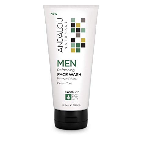 Andalou Naturals CannaCell MEN Refreshing Face Wash 6 fl oz
