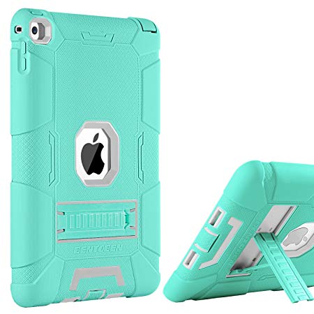 BENTOBEN iPad Air 2 Case, [Hybrid Shockproof Case] with Kickstand Rugged Triple-Layer Shock Resistant Drop Proof Case Cover for iPad Air 2 with Retina Display/iPad 6, Mint Green