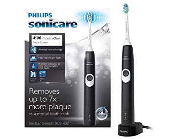 Philips Sonicare ProtectiveClean 4100 Electric Rechargeable Toothbrush, Plaque Control, Black