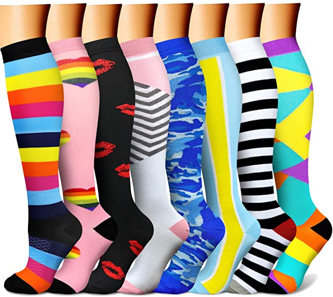 Compression Socks for Women & Men 15-20 mmHg, Best for Nursing, Running, Athletic, Edema, Diabetic, Travel
