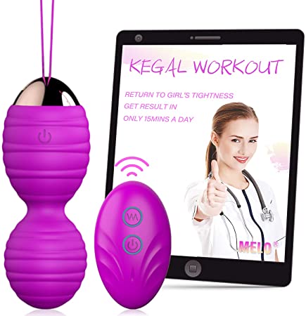 Kegel Balls,Ben Wa Balls for Beginners & Advanced Tightening,Safe Silicone Remote Controlled Kegel Ball for Women Bladder Control and Pelvic Floor Doctor Recommended (Purple)