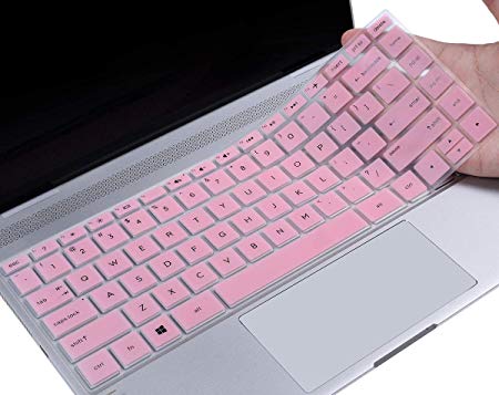 CaseBuy Keyboard Cover Skin Compatible 2019 2018 HP 14" Laptop/HP Pavilion x360 14M-BA 14M-CD 14-BF 14-BW 14-cm 14-CF Series 14 inch HP Laptop Protective Skin, Pink