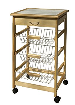 Organize It All Providence Kitchen Cart with Baskets (34123W)