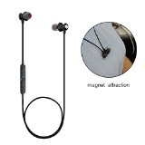 Bluetooth Headphones V40 Wireless Stereo Bluetooth Earphones Magnet Attraction Sport Headset In-Ear Noise Cancelling Headphone Earbuds for Gym Running -Sweatproof Microphone Black
