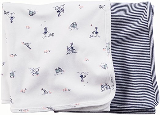 Carter's Carter's 2 pk Swaddle Blanket- Navy - Navy