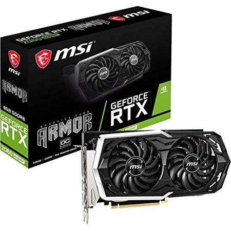 MSI Gaming GeForce RTX 2060 Super 8GB GDRR6 256-bit HDMI/DP G-SYNC Turing Architecture Overclocked Graphics Card (RTX 2060 Super Armor OC)