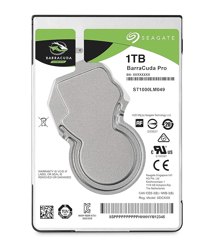 Seagate Barracuda Pro Performance Internal Hard Drive SATA HDD 1TB 7200RPM 6Gb/s 128MB Cache 2.5-Inch (ST1000LM049)