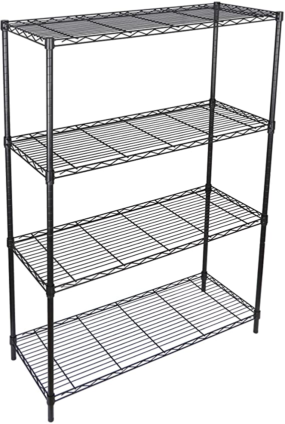 ZENY 4-Shelf Adjustable, Heavy Duty Storage Shelving Unit, Steel Organizer Wire Rack, Storage Rack with Leveling Feet for Kitchen Office Garage